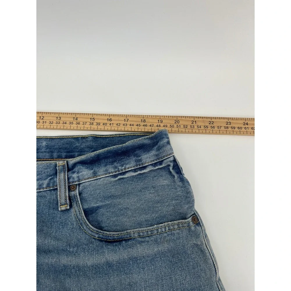 Levi's 569 Denim Shorts Mens 38 Blue Distressed Loose Straight Fit Faded Baggy